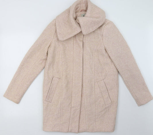 Sainsburys Womens Pink   Overcoat Coat Size 10  Button