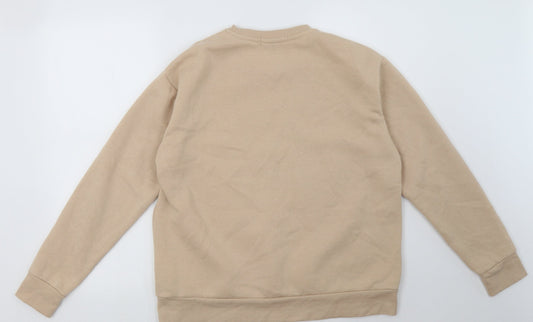 Primark Womens Beige  Polyester Pullover Sweatshirt Size S  Pullover - be nice or go away