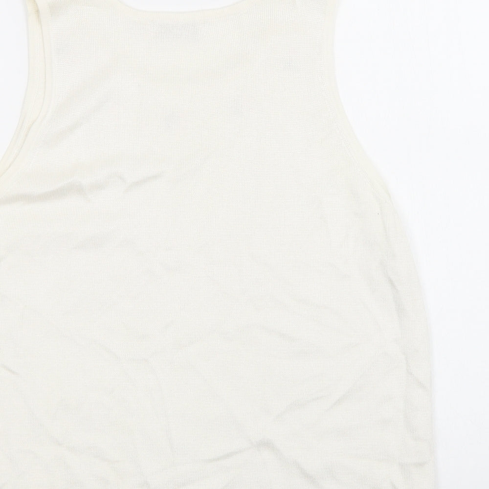 Kaleidoscope Womens Ivory  Viscose Basic Blouse Size 14 Round Neck