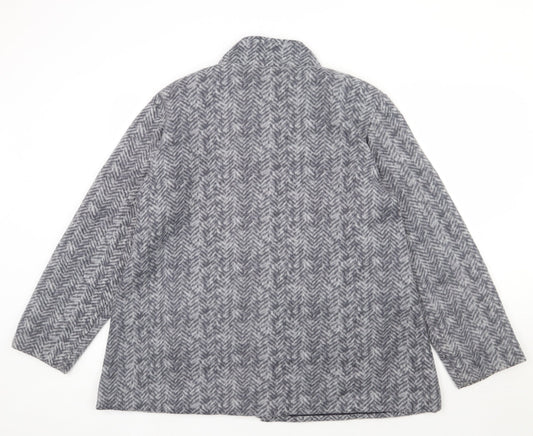 Preworn Womens Grey Herringbone  Jacket  Size L  Button