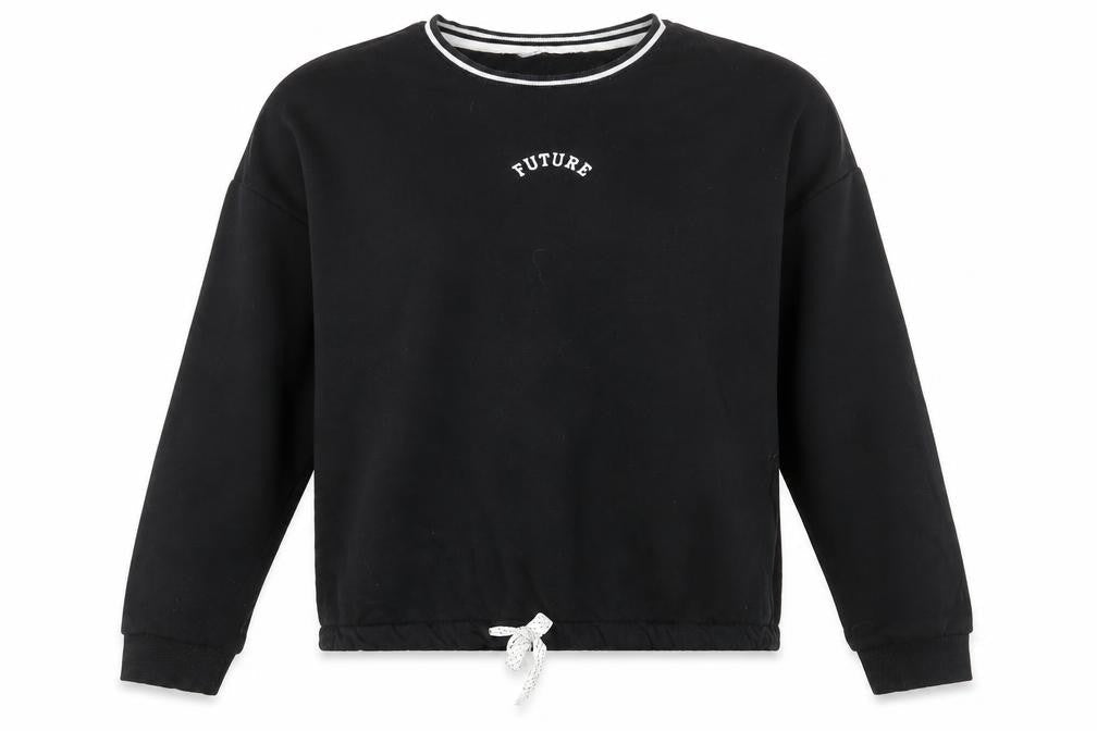 Marks and Spencer Girls Black  Cotton Pullover Sweatshirt Size 13-14 Years  Pullover - Future