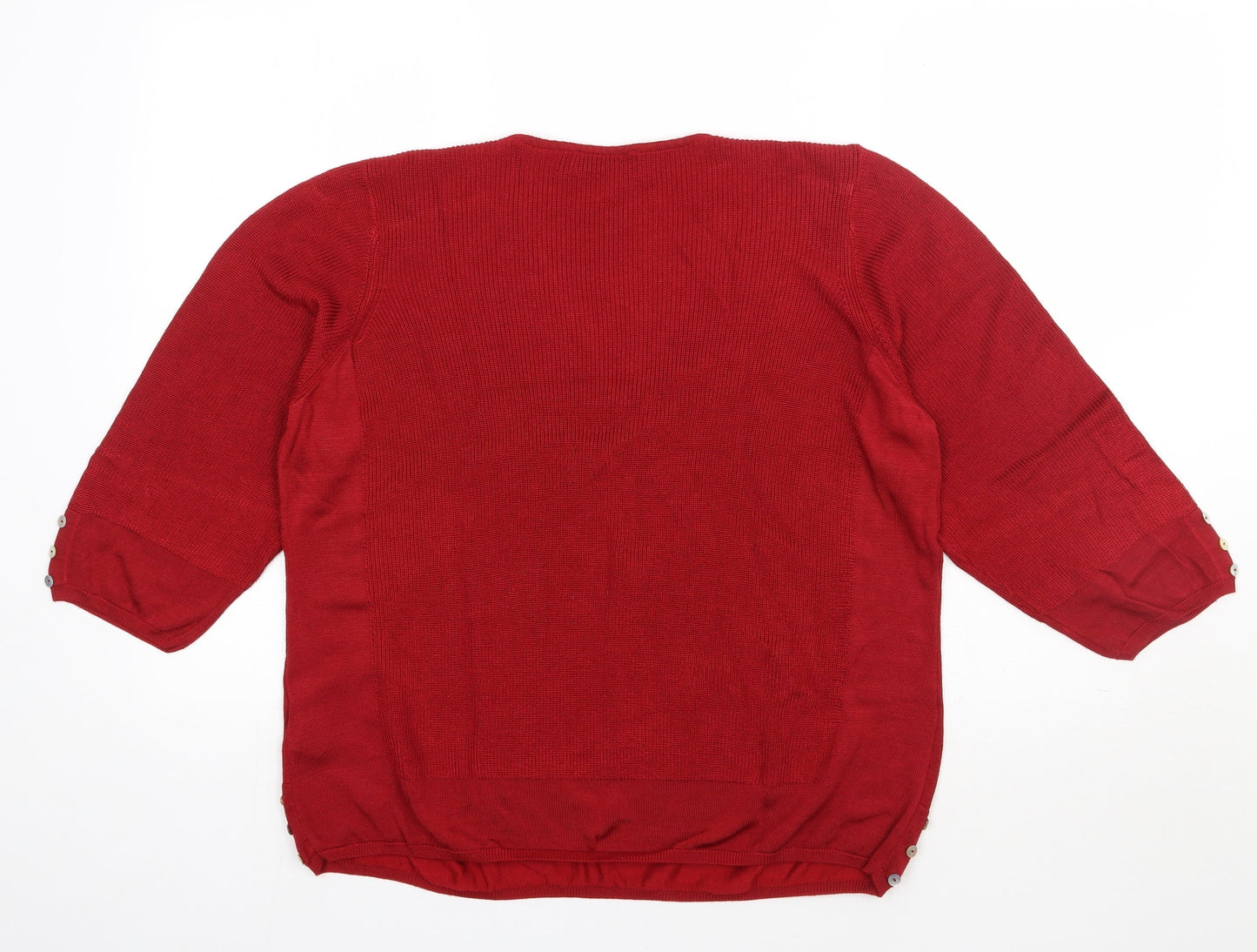 Marks and Spencer Womens Red V-Neck  Viscose Pullover Jumper Size 20