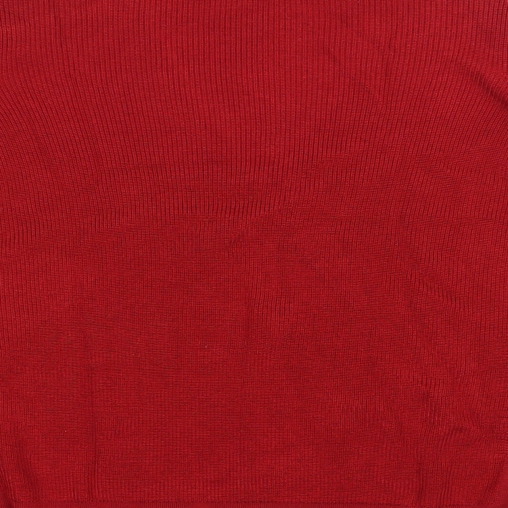 Marks and Spencer Womens Red V-Neck  Viscose Pullover Jumper Size 20