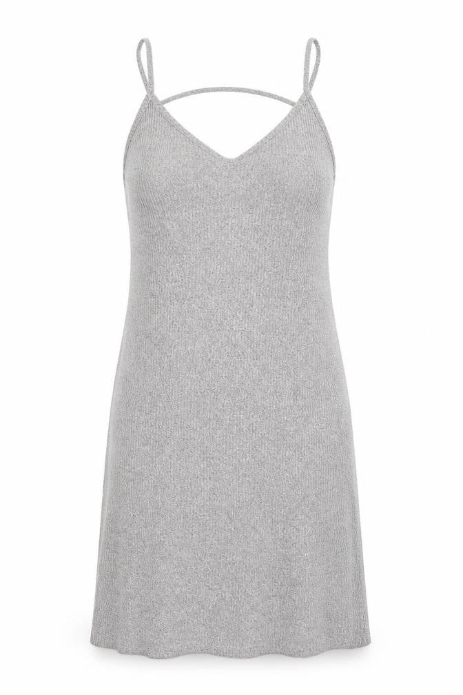 Topshop Womens Grey  Viscose Slip Dress  Size 14  V-Neck Pullover