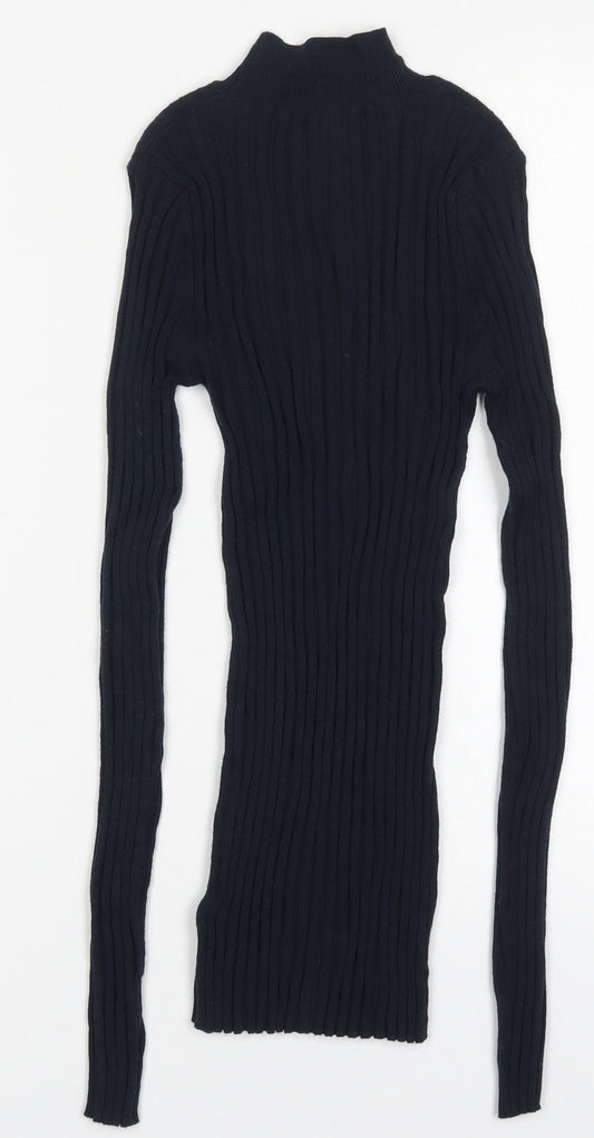 NEXT Womens Blue Round Neck  Nylon Pullover Jumper Size 6