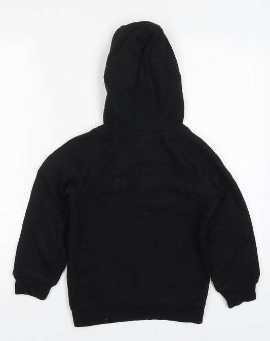 Matalan Boys Black  Cotton Pullover Hoodie Size 7 Years  Pullover - Play The Game