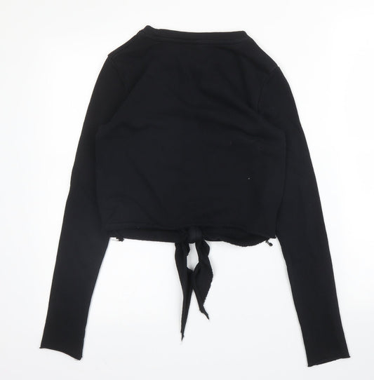 H&M Womens Black Round Neck  Cotton Pullover Jumper Size XS