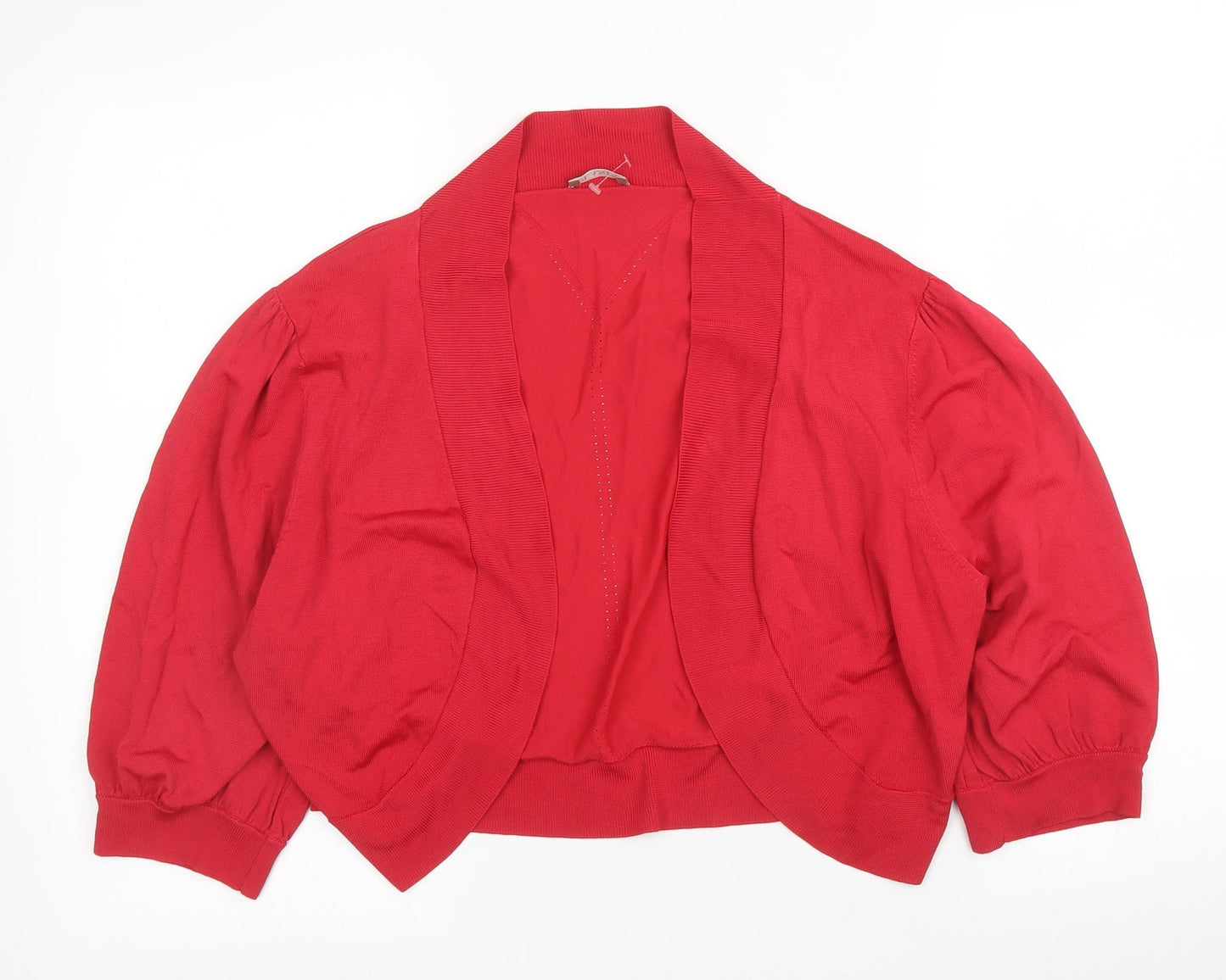 Planet Womens Red V-Neck  Viscose Cardigan Jumper Size XL