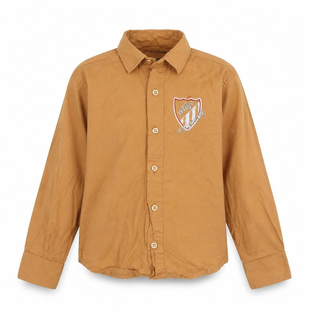 Ways Boys Beige  Cotton Basic Button-Up Size 5 Years Collared Button