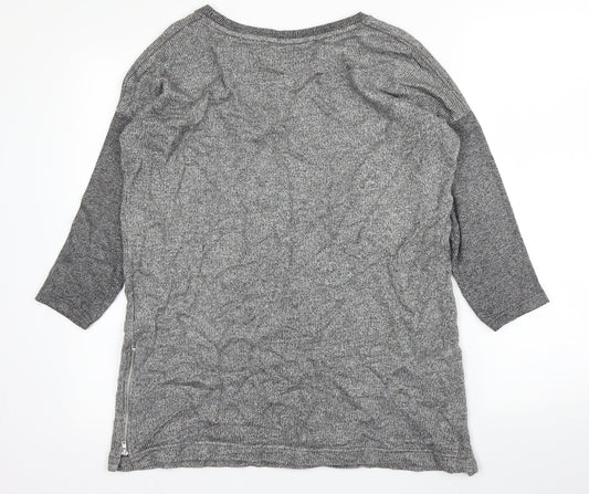 NEXT Womens Grey Round Neck  Viscose Pullover Jumper Size 10