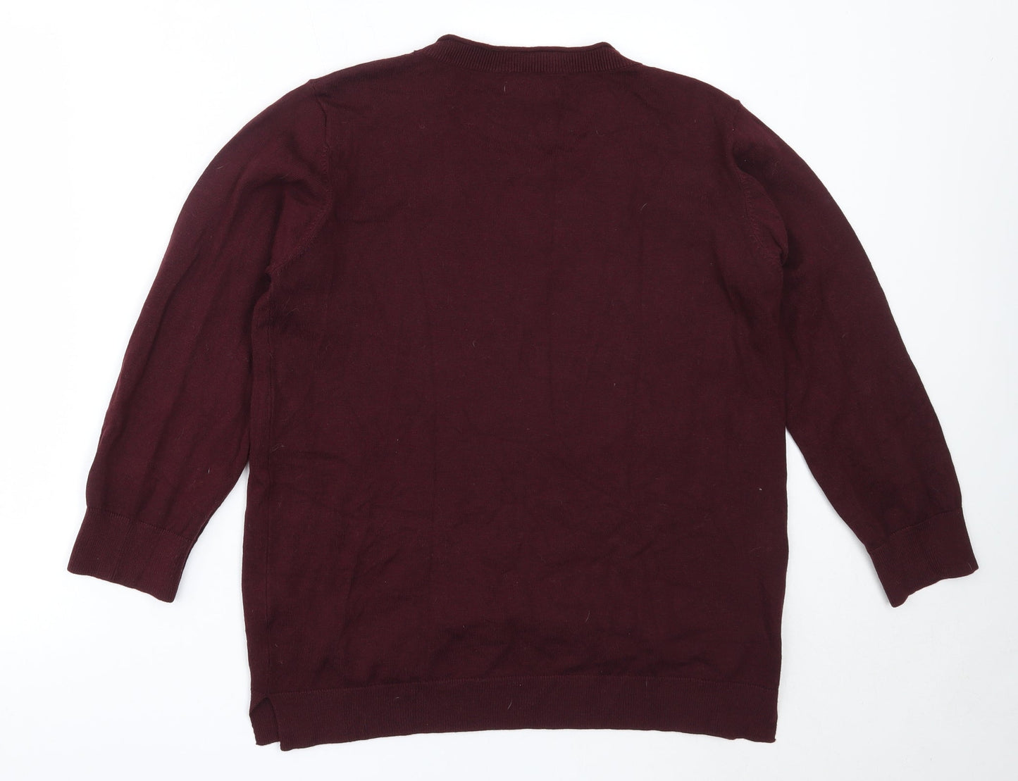 Matalan Womens Purple Round Neck  Viscose Pullover Jumper Size 14