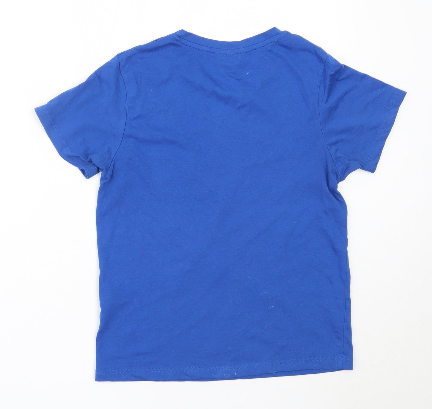 Topshop Womens Blue  Cotton Basic T-Shirt Size 6 Round Neck