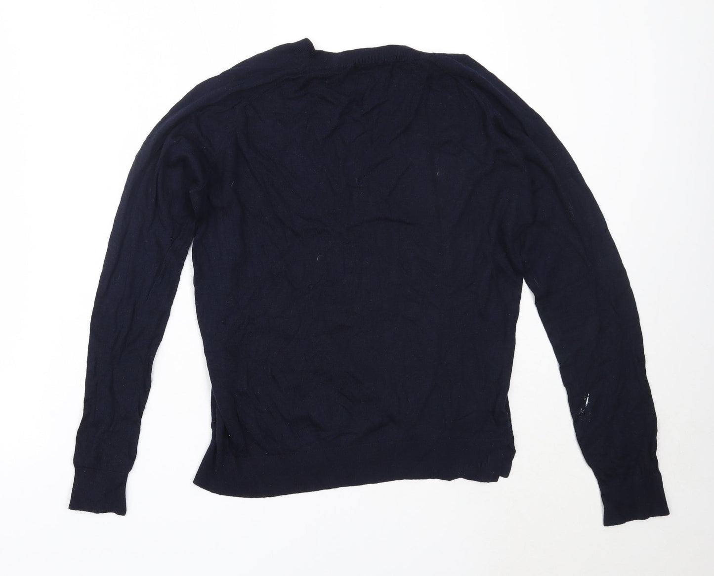H&M Womens Blue Round Neck  Viscose Pullover Jumper Size M