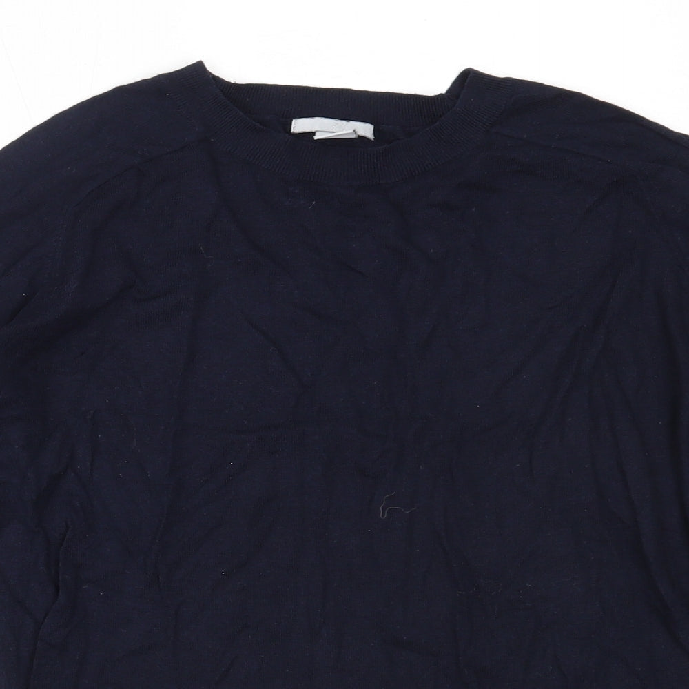H&M Womens Blue Round Neck  Viscose Pullover Jumper Size M