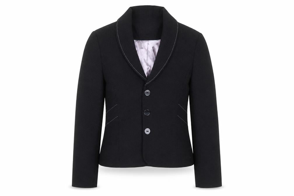 Autonomy Womens Black Spotted Polyester Jacket Suit Jacket Size 12