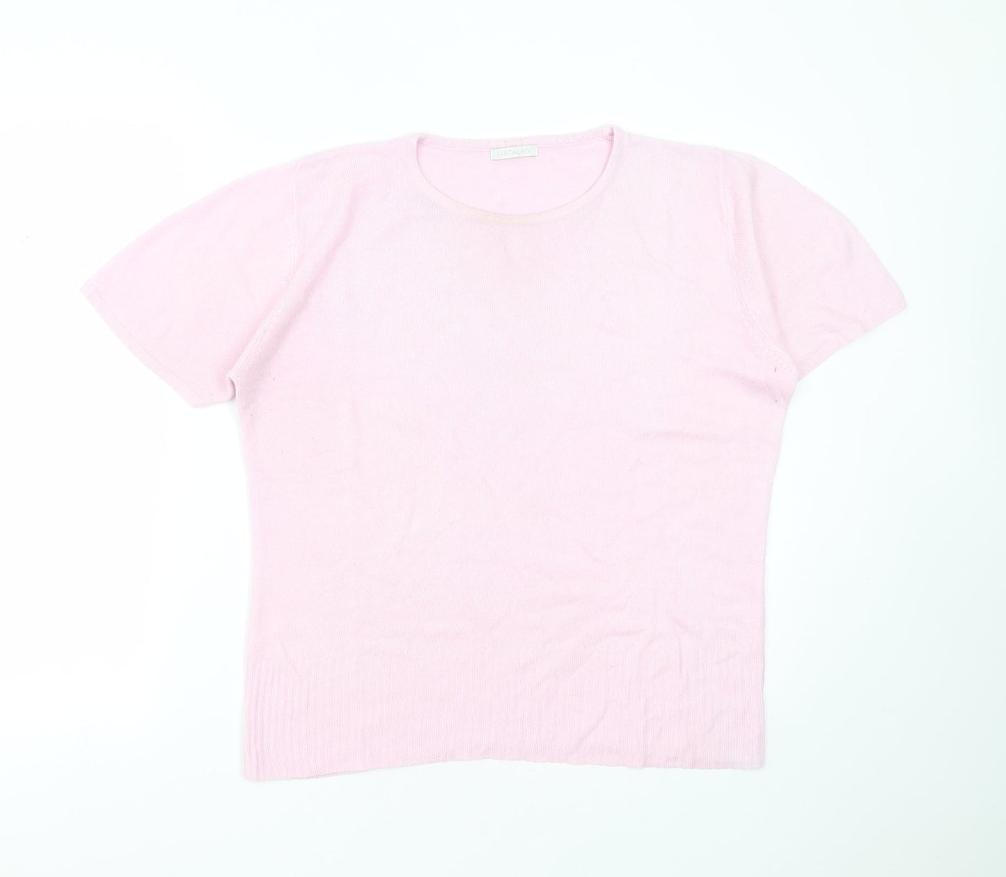 Matalan Womens Pink Round Neck  Acrylic Pullover Jumper Size 16