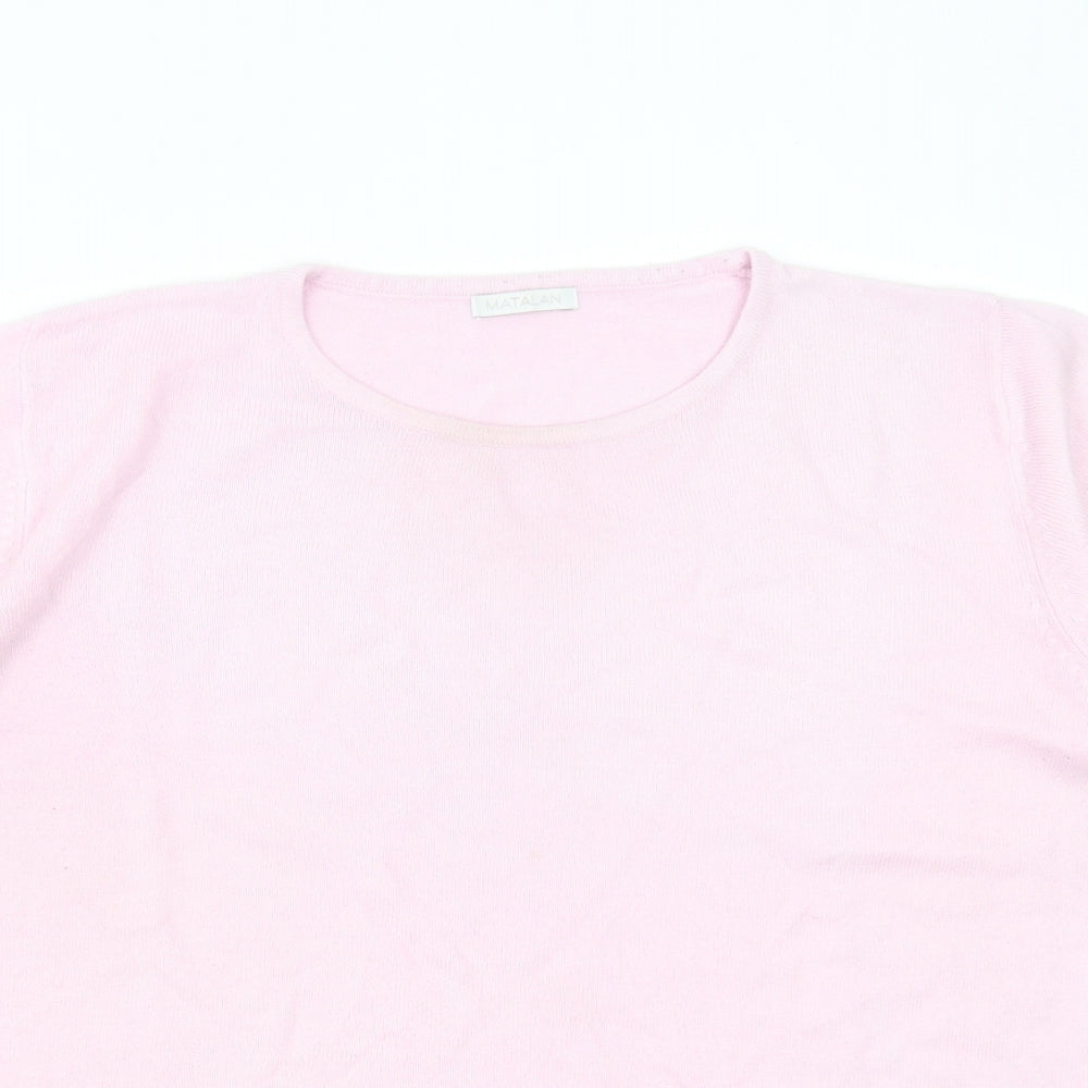 Matalan Womens Pink Round Neck  Acrylic Pullover Jumper Size 16