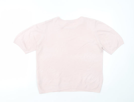 Marks and Spencer Womens Pink Round Neck  Acrylic Pullover Jumper Size 14