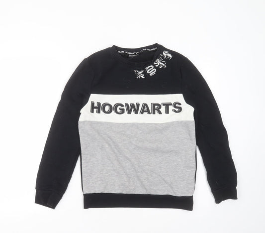 Primark Womens Black  Cotton Pullover Sweatshirt Size 2XS   - hogwarts