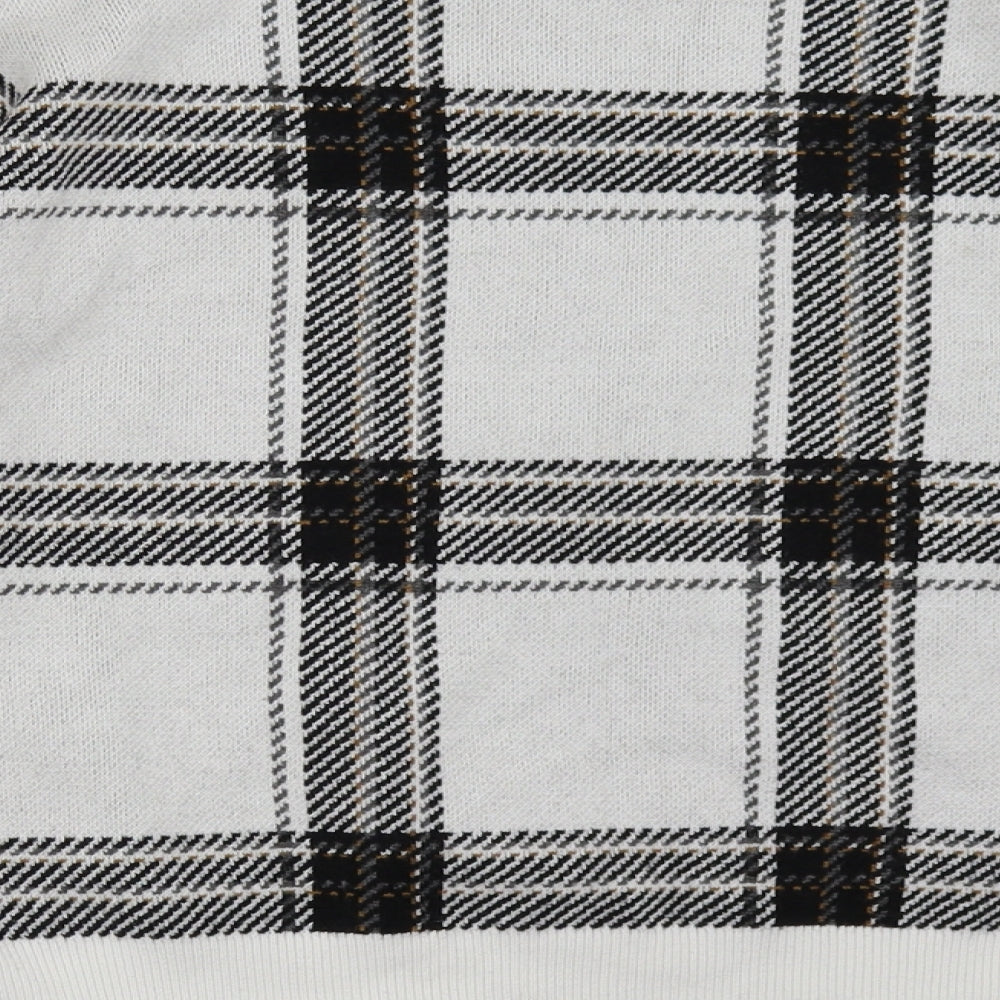 New Look Womens White Check Polyester Pullover Sweatshirt Size S  Pullover