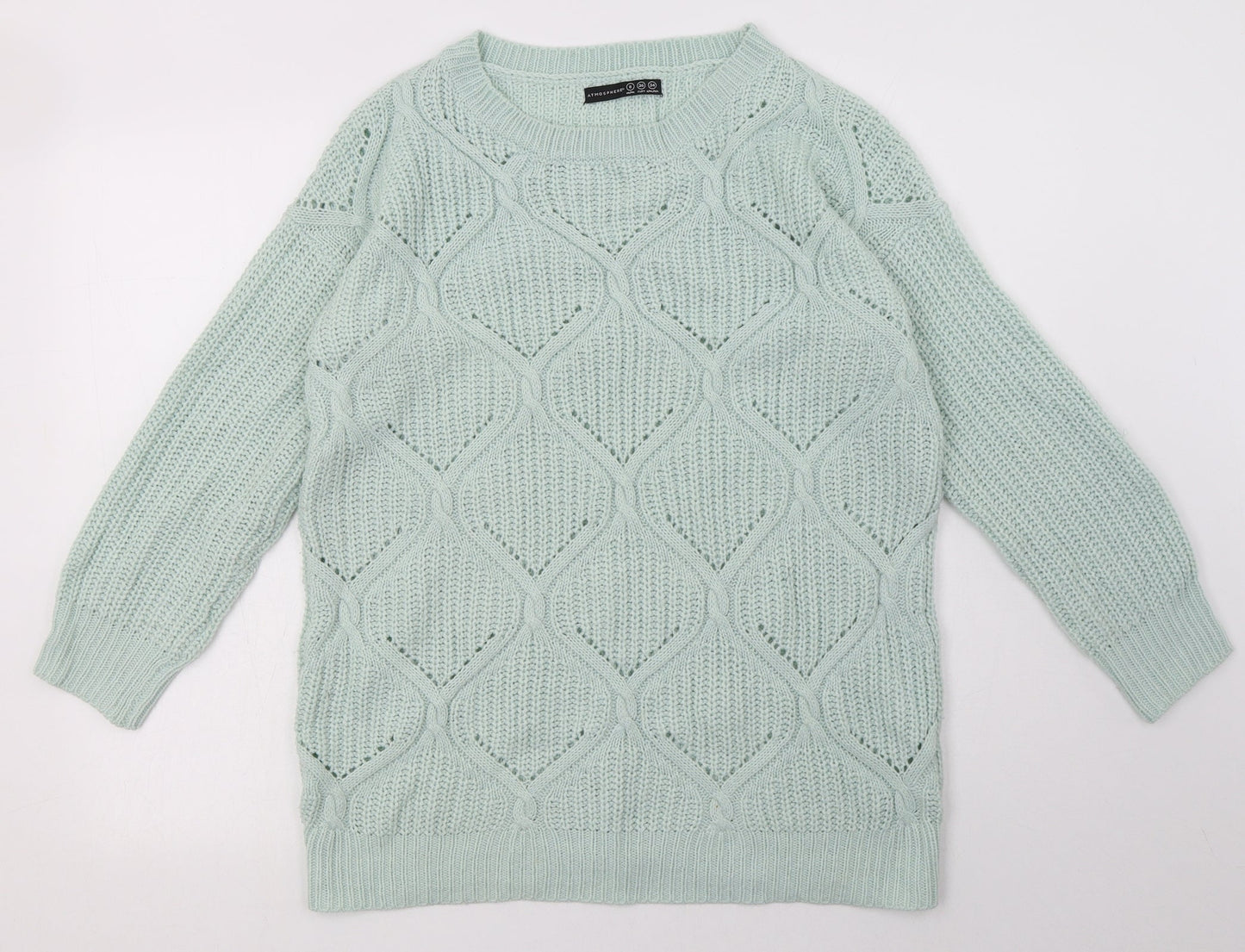 Primark Womens Green Argyle/Diamond Acrylic Pullover Sweatshirt Size 8  Pullover