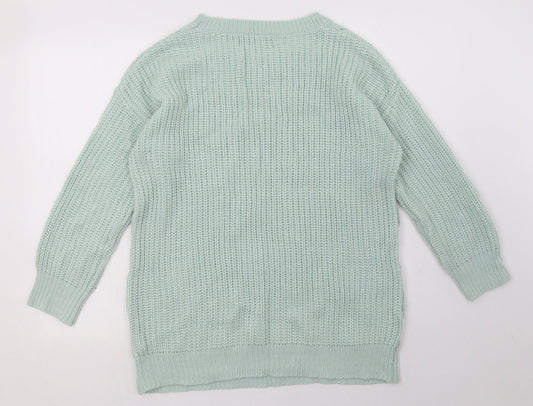 Primark Womens Green Argyle/Diamond Acrylic Pullover Sweatshirt Size 8  Pullover