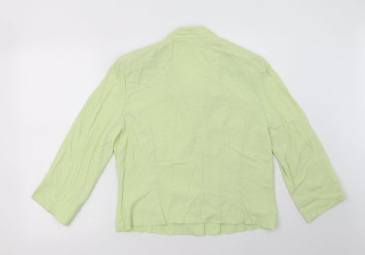 Country Casuals Womens Green  Viscose Basic Button-Up Size 14 V-Neck