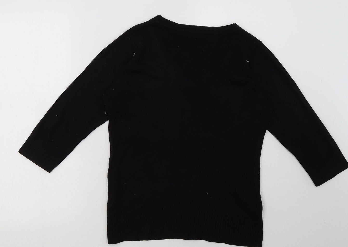 sainsburys Womens Black  Acrylic Pullover Sweatshirt Size 8  Pullover