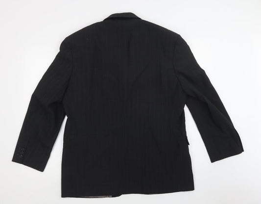 M&S Mens Grey Striped  Jacket Blazer Size 42  Button