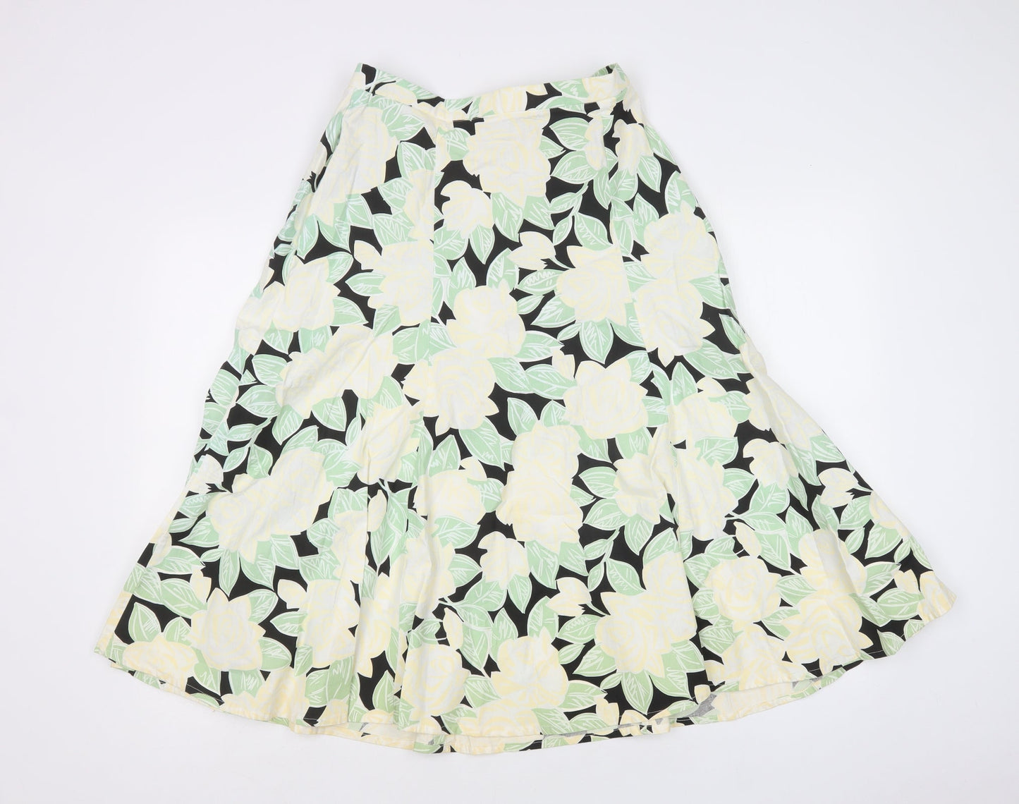 IMAGES Womens Multicoloured Floral Cotton A-Line Skirt Size 16   Zip