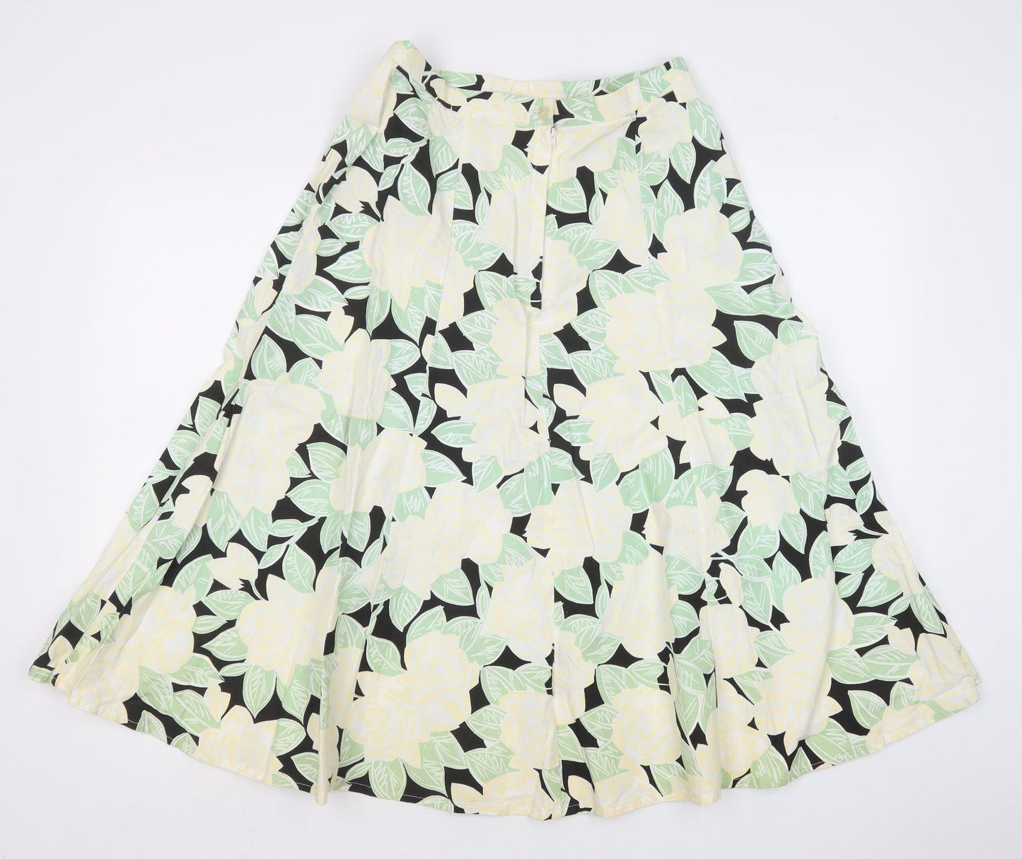IMAGES Womens Multicoloured Floral Cotton A-Line Skirt Size 16   Zip