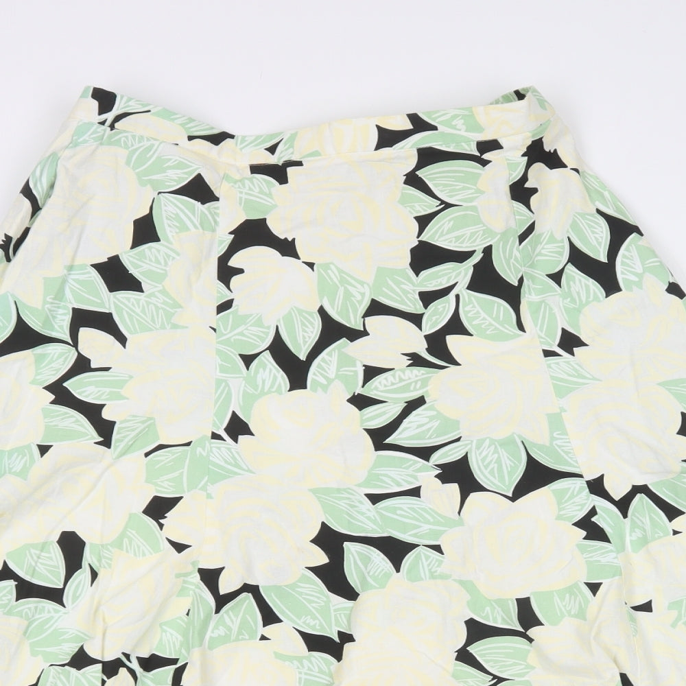 IMAGES Womens Multicoloured Floral Cotton A-Line Skirt Size 16   Zip