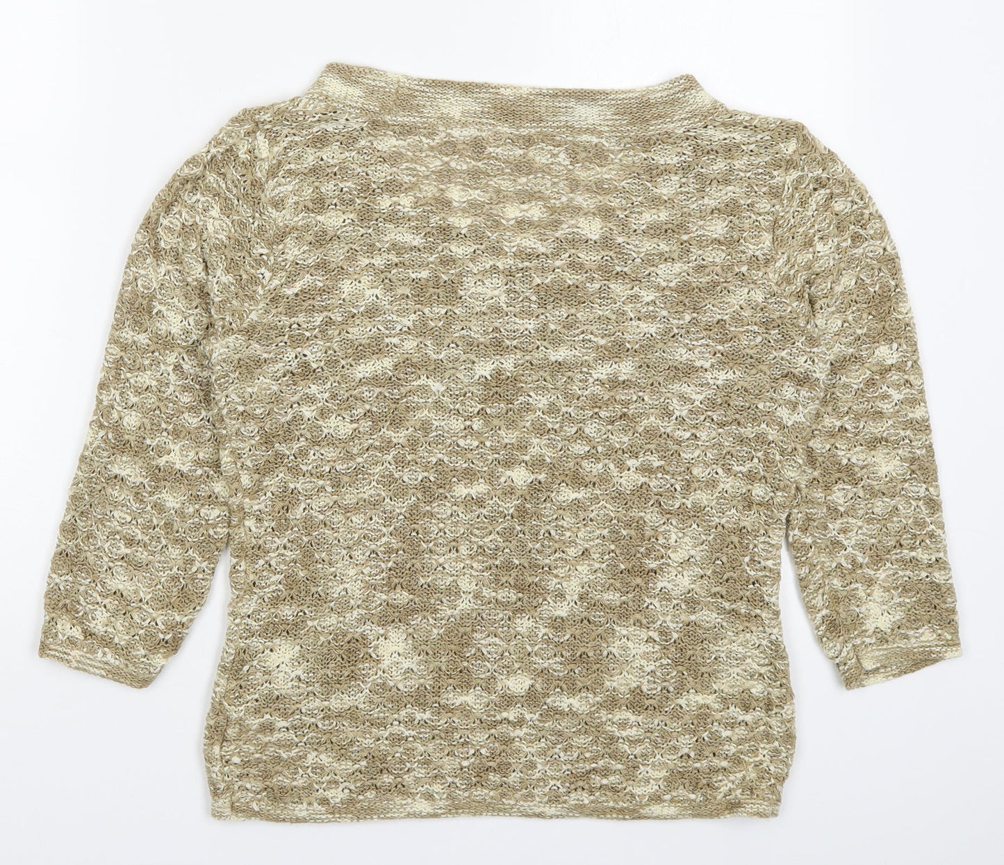 Liz Claiborne Womens Beige Round Neck  Acrylic Pullover Jumper Size M