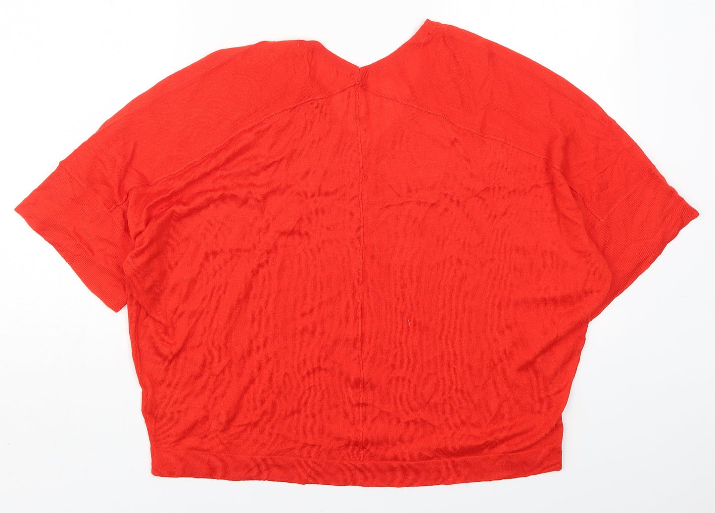 NEXT Womens Red V-Neck  Viscose Pullover Jumper Size S