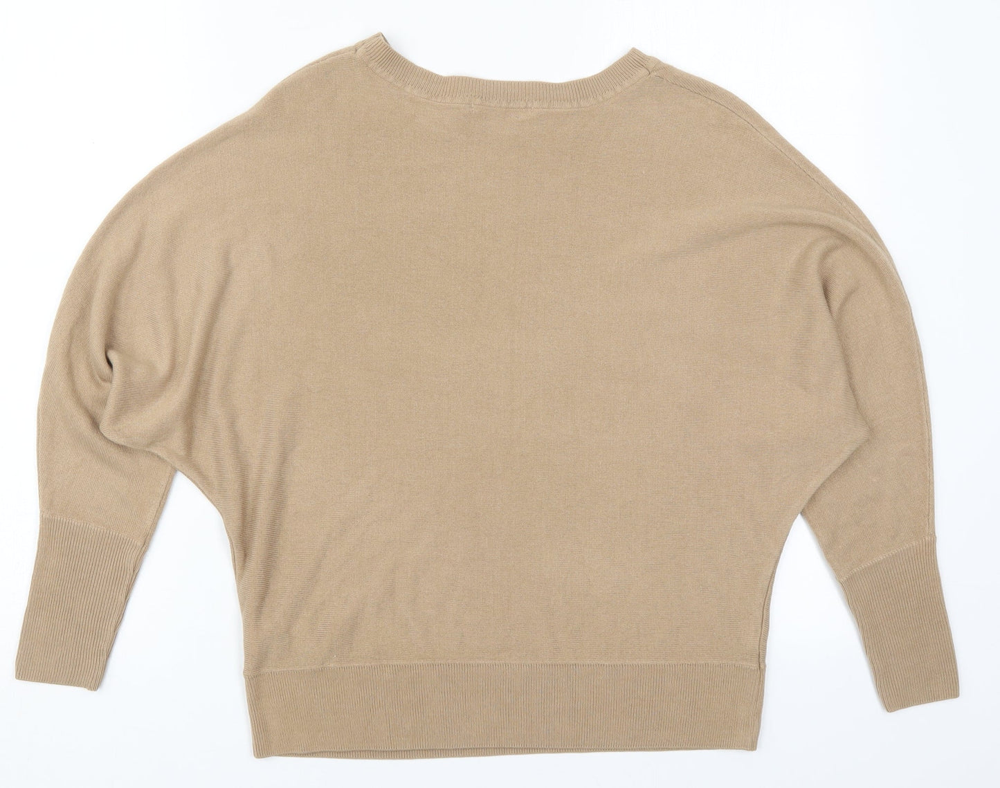 Marks and Spencer Womens Brown Round Neck  Acrylic Pullover Jumper Size 8