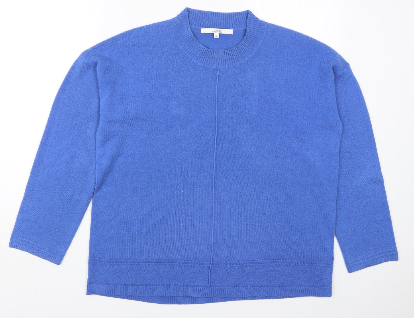Vida Vi Womens Blue Round Neck  Acrylic Pullover Jumper Size XL