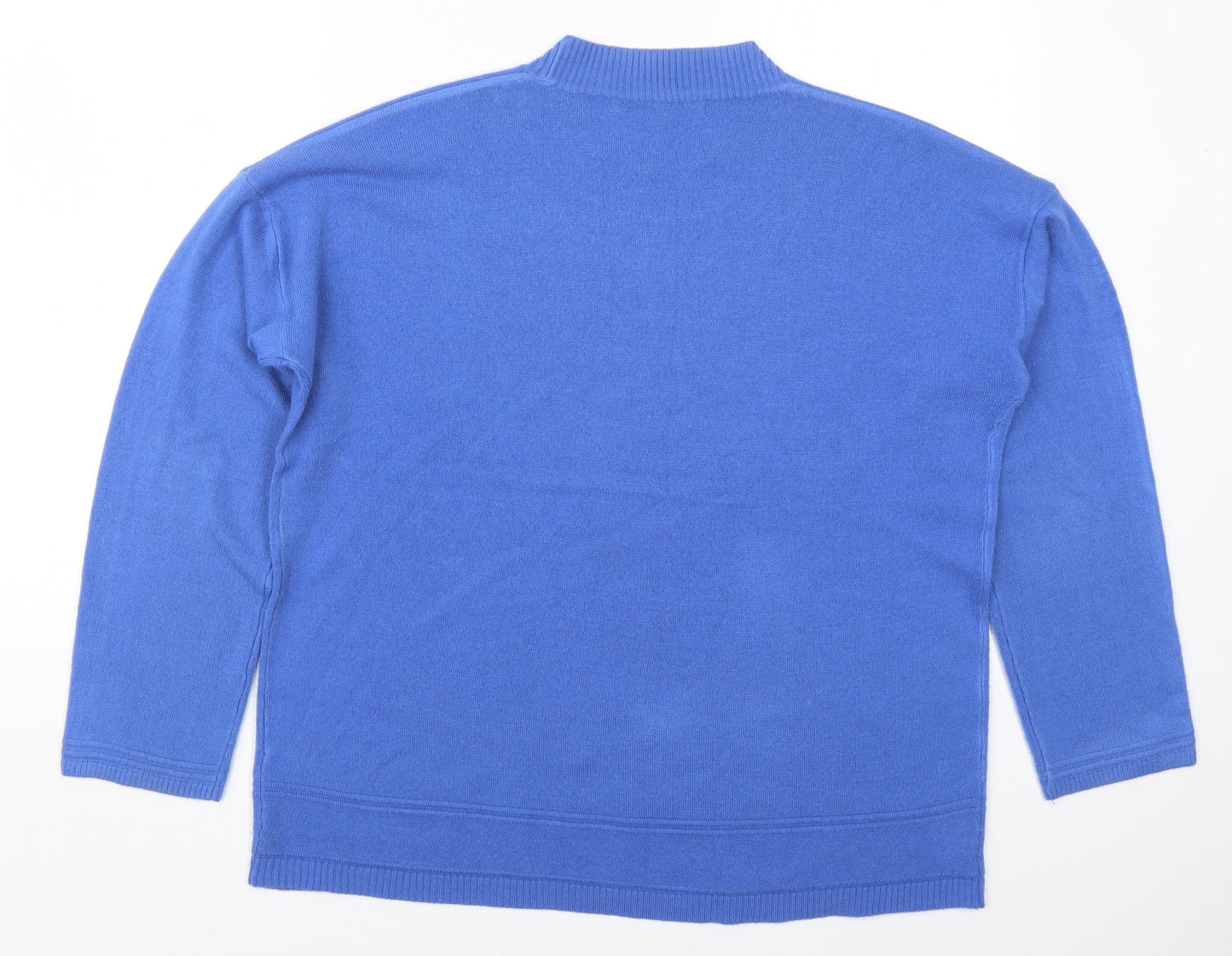 Vida Vi Womens Blue Round Neck  Acrylic Pullover Jumper Size XL