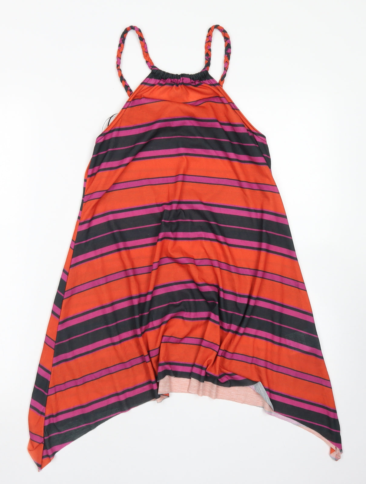 Store Twenty One Womens Red Striped Polyester Camisole Tank Size 10 Round Neck - Long Line