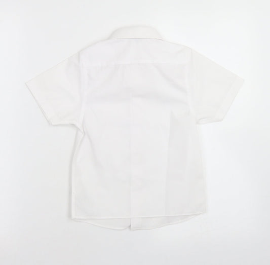 BHS Boys White  Cotton Basic Button-Up Size 4 Years Collared Button - School Wear