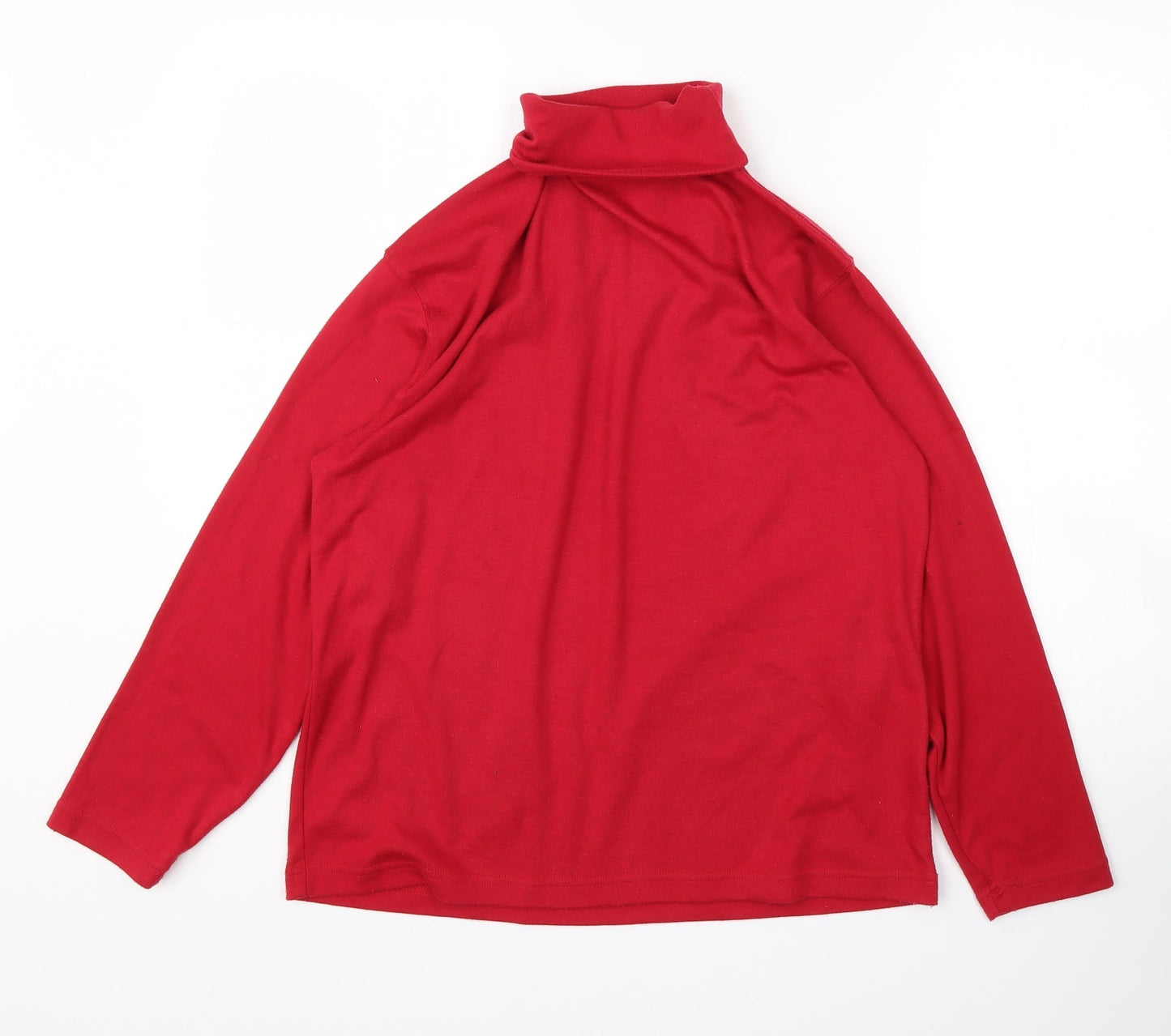 Paramor Womens Red Roll Neck  Cotton Pullover Jumper Size 12