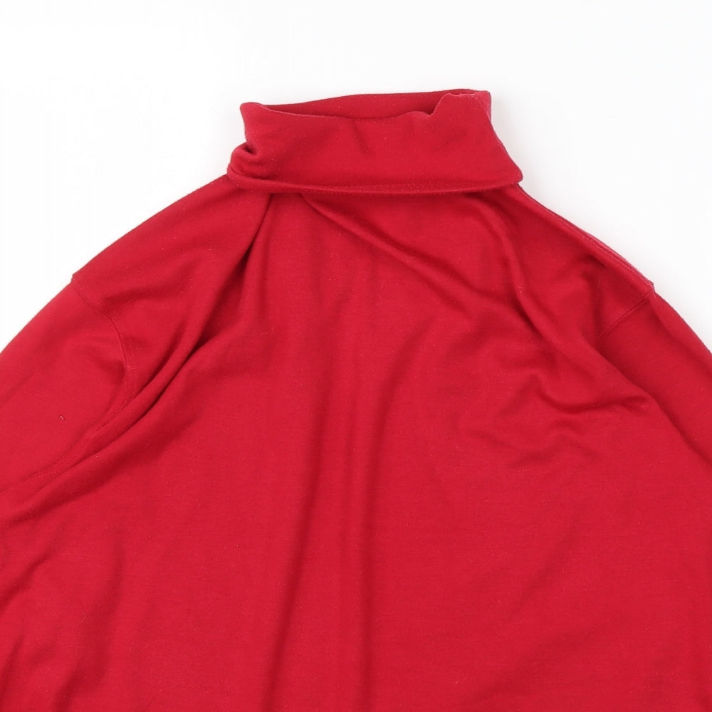 Paramor Womens Red Roll Neck  Cotton Pullover Jumper Size 12