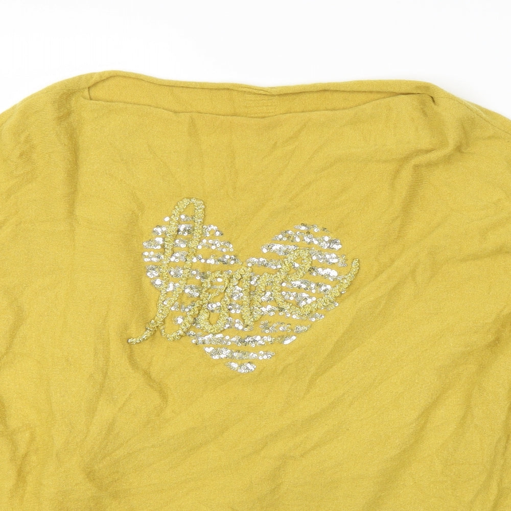 Preworn Womens Yellow Round Neck  Viscose Pullover Jumper Size M