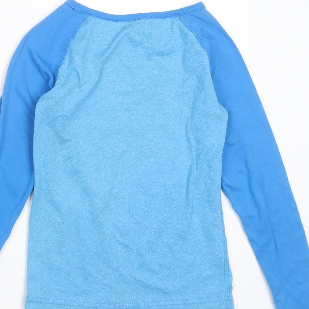 Crane Boys Blue  Polyester Basic T-Shirt Size 7-8 Years Round Neck