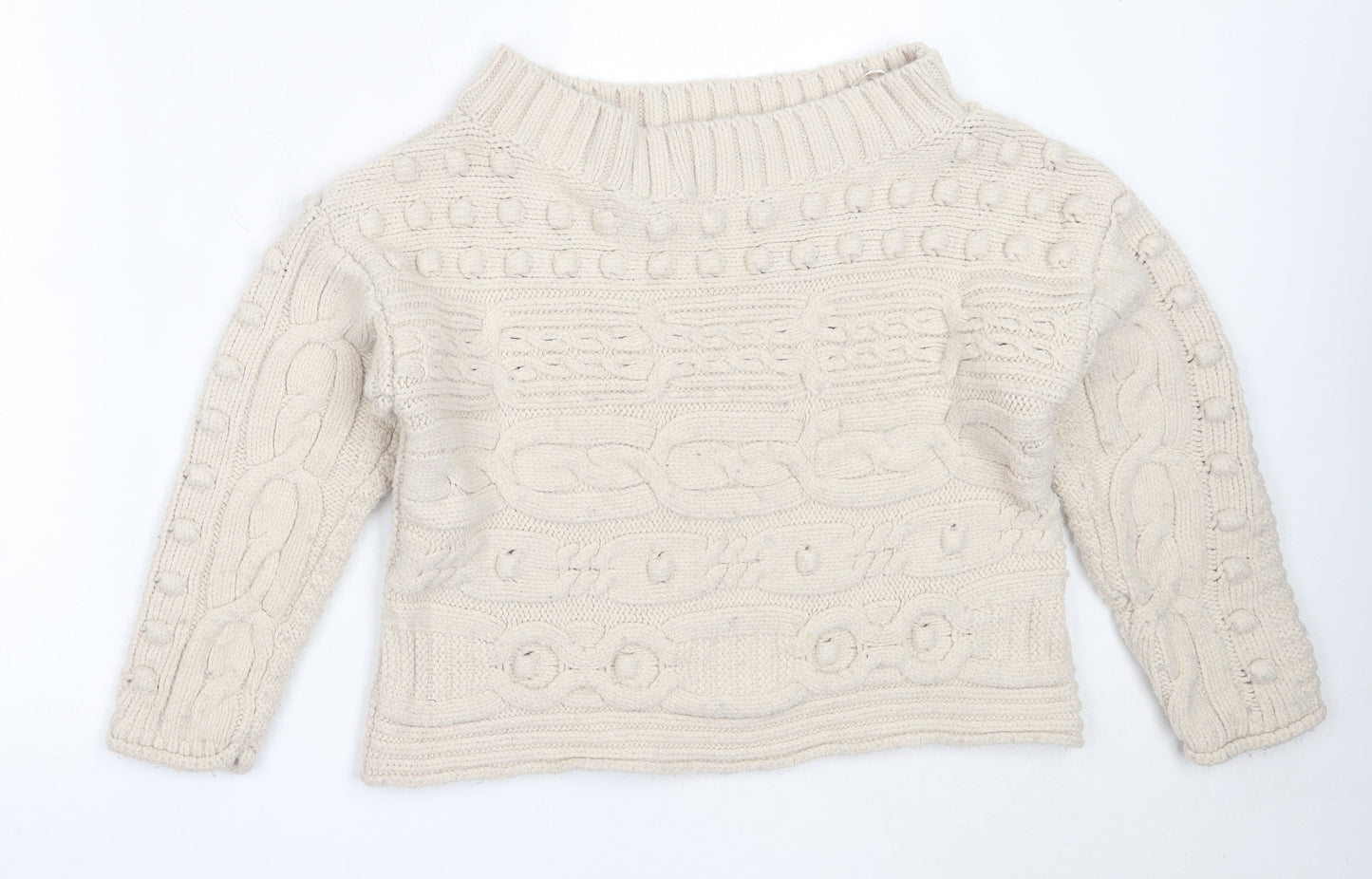 NEXT Womens Beige Round Neck  Acrylic Pullover Jumper Size M