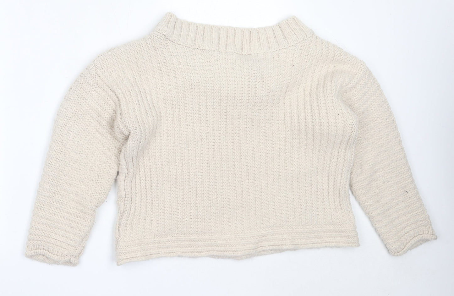NEXT Womens Beige Round Neck  Acrylic Pullover Jumper Size M