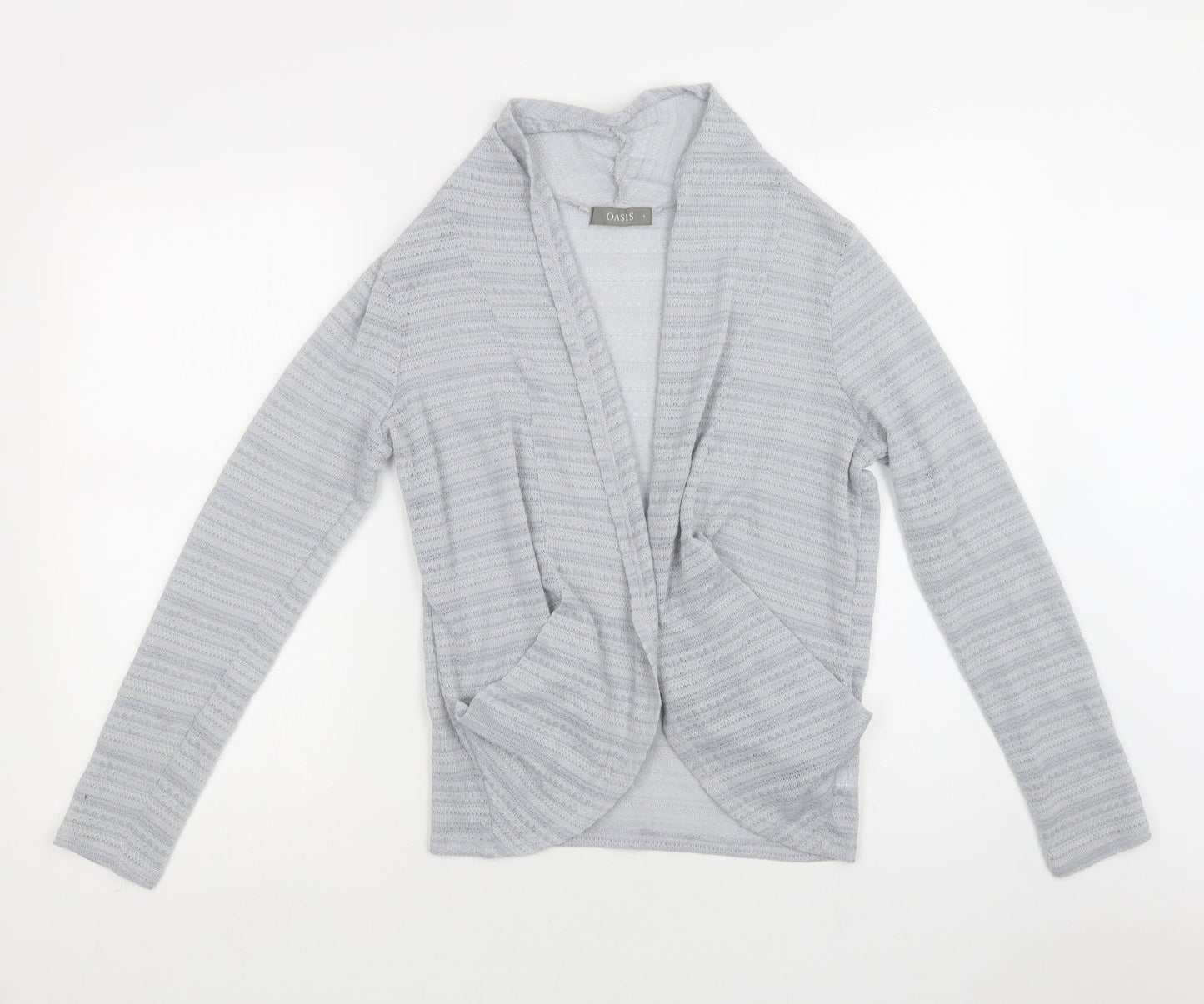 Oasis Womens Blue Collared  Polyester Cardigan Jumper Size S