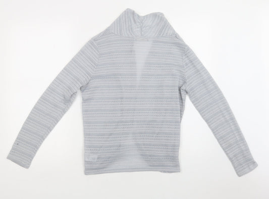 Oasis Womens Blue Collared  Polyester Cardigan Jumper Size S