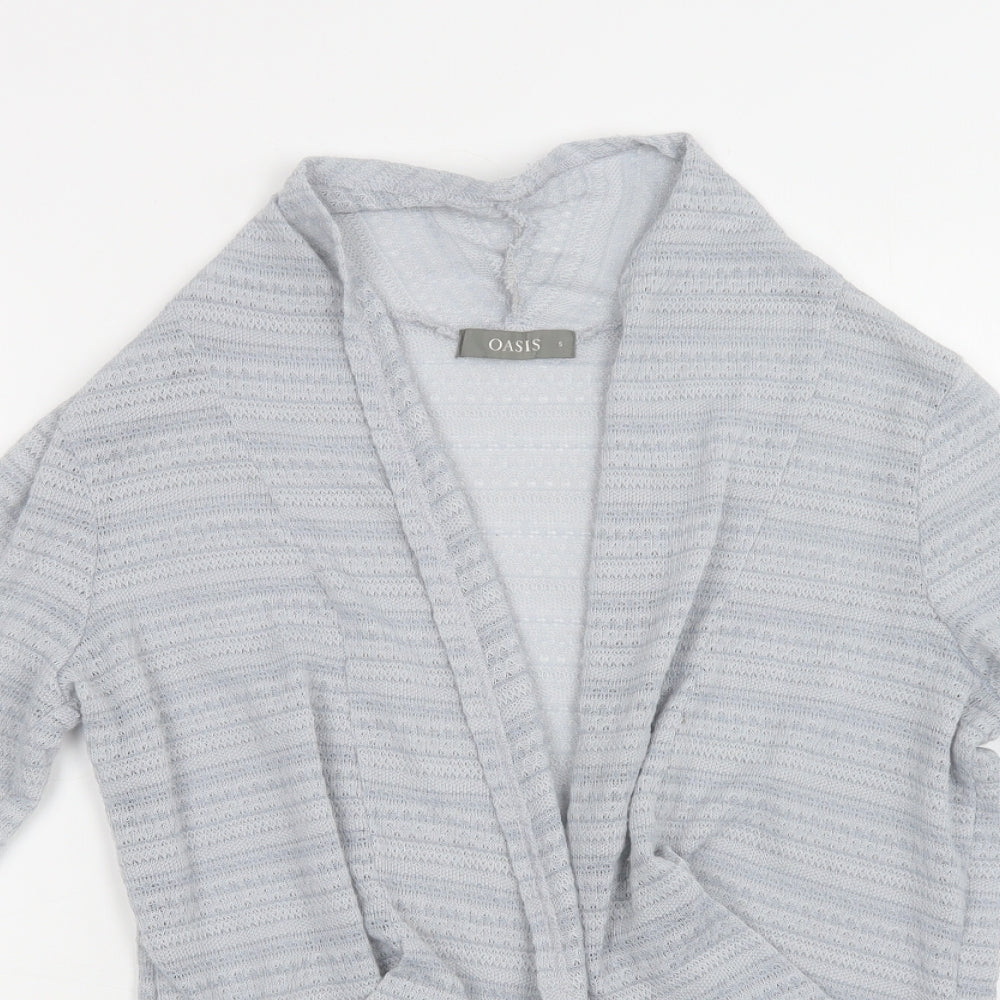 Oasis Womens Blue Collared  Polyester Cardigan Jumper Size S