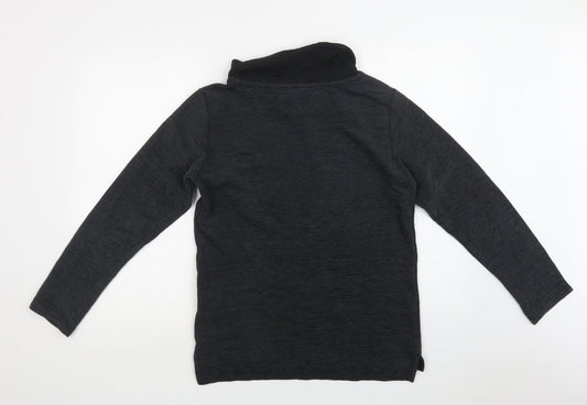 Barrels & Oil Womens Grey Striped Cotton Pullover Sweatshirt Size M