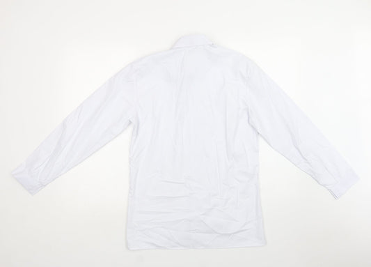 Romario Womens White  Polyester Basic Button-Up Size 14 Collared